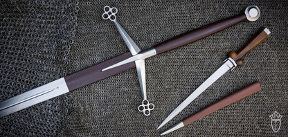 Scottish Claymore with Brown Wrapped Handle and Riscasso