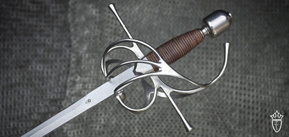 Renaissance Swept Hilt Rapier with Stainless Steel Finish
