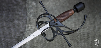 Renaissance Swept Hilt Rapier with Black Titanium Finish