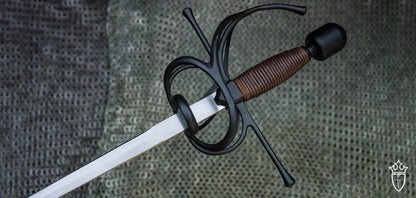 Renaissance Swept Hilt Rapier with Black Titanium Finish