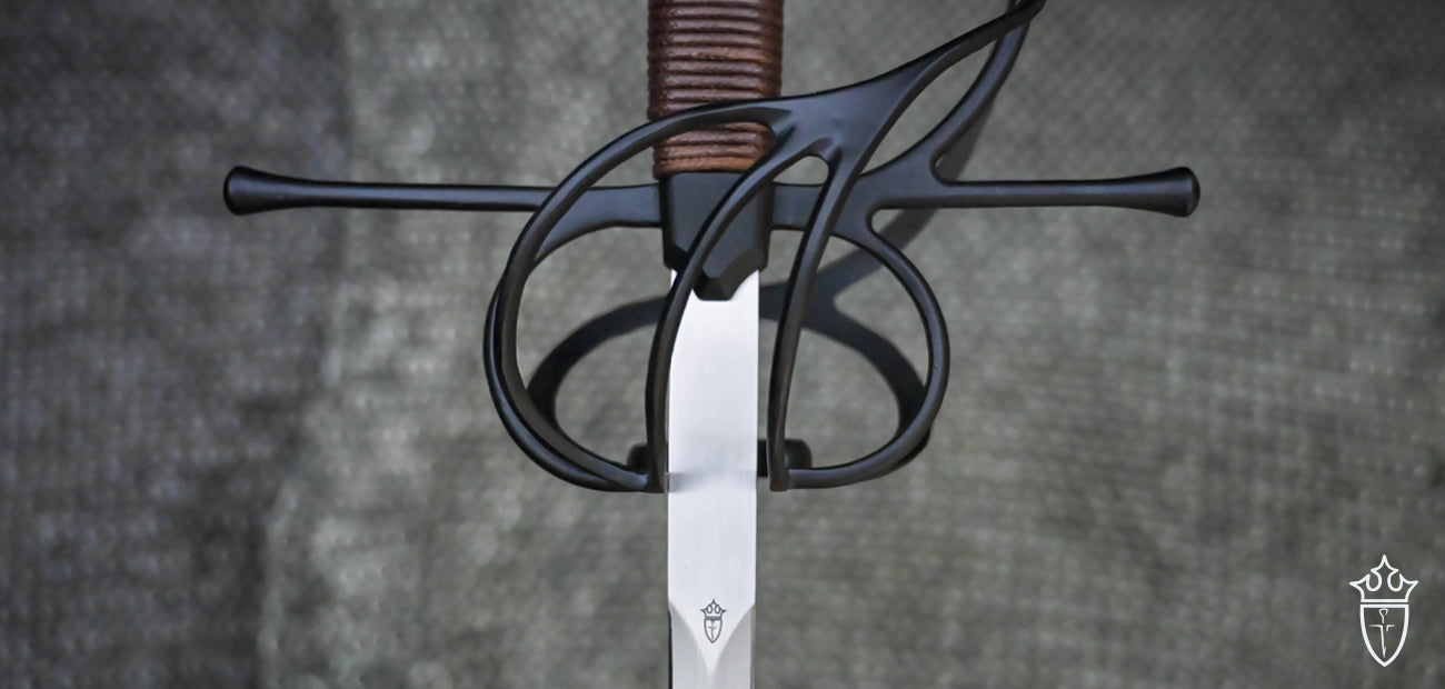 Renaissance Swept Hilt Rapier with Black Titanium Finish